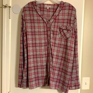 Purple/Plaid Long-sleeved Pajama set
